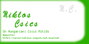 miklos csics business card