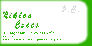 miklos csics business card